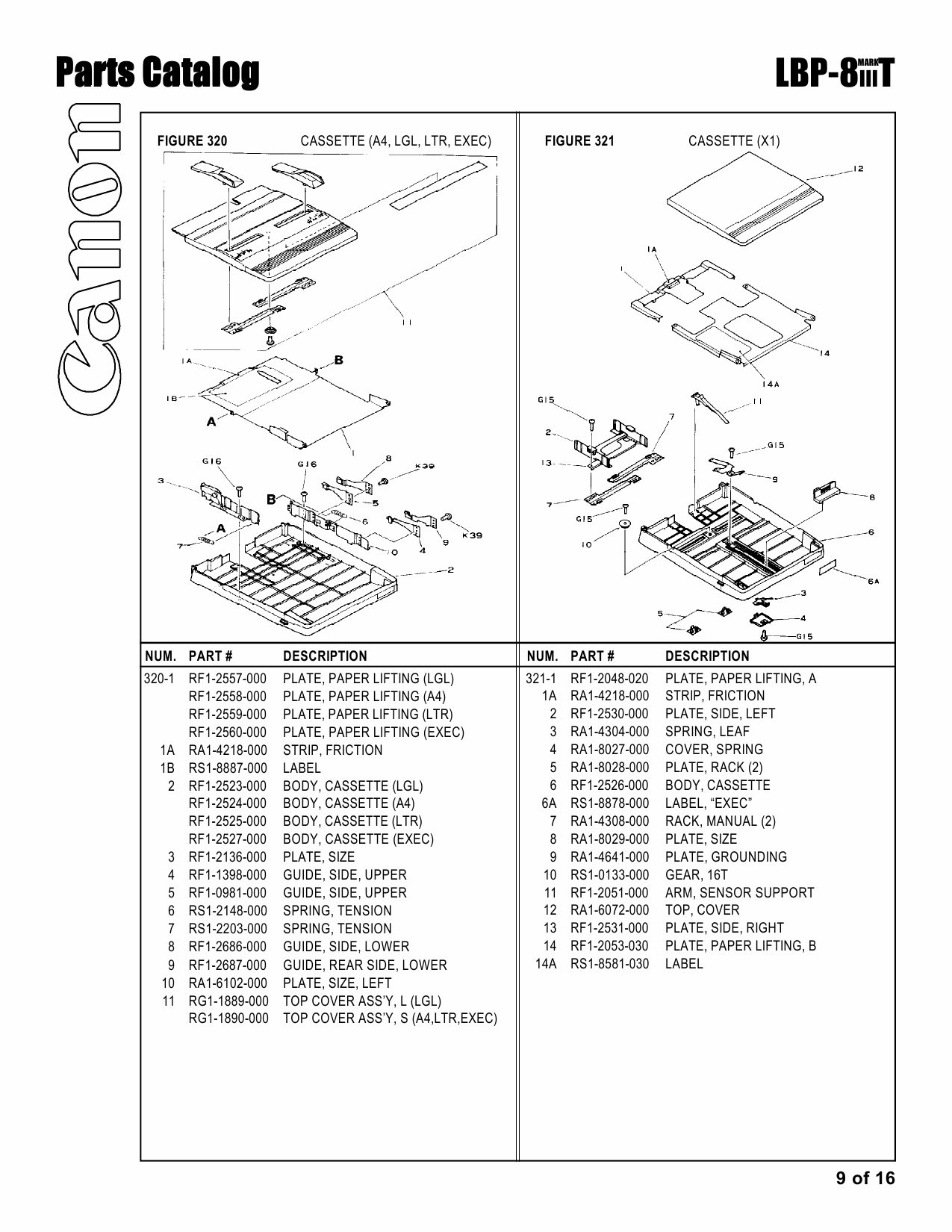 Canon imageCLASS LBP-8IIIT Parts Catalog Manual-3